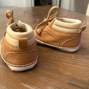Beige and Tan/Brown Kids Shoes Size 3, Boots/High Top Sneakers Lightly Used